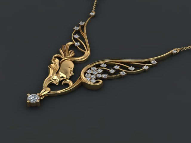 Magerit emerald necklace 3D print model_7