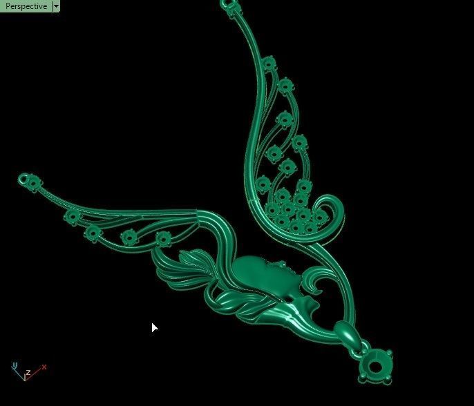 Magerit emerald necklace 3D print model_12