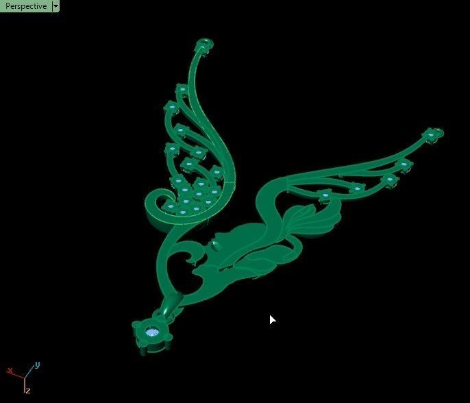 Magerit emerald necklace 3D print model_9