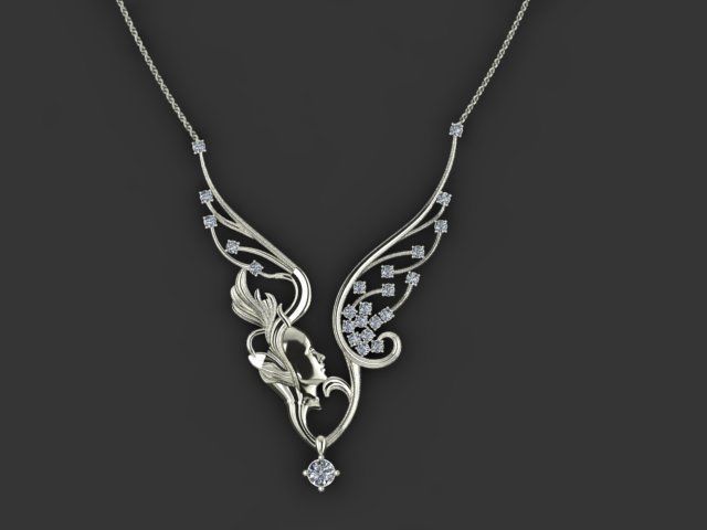 Magerit emerald necklace 3D print model_1