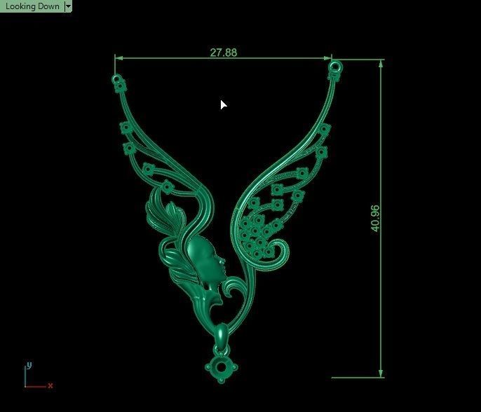 Magerit emerald necklace 3D print model_3