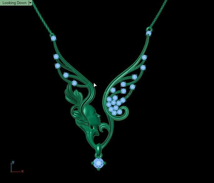 Magerit emerald necklace 3D print model_8