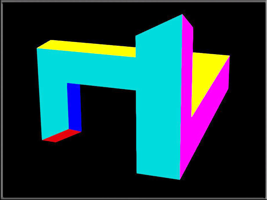 Impossible Geometry - Penrose triangle Low-poly 3D model_2