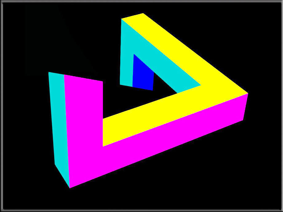 Impossible Geometry - Penrose triangle Low-poly 3D model_1
