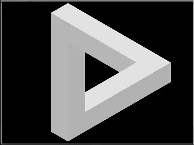 Impossible Geometry - Penrose triangle Low-poly 3D model