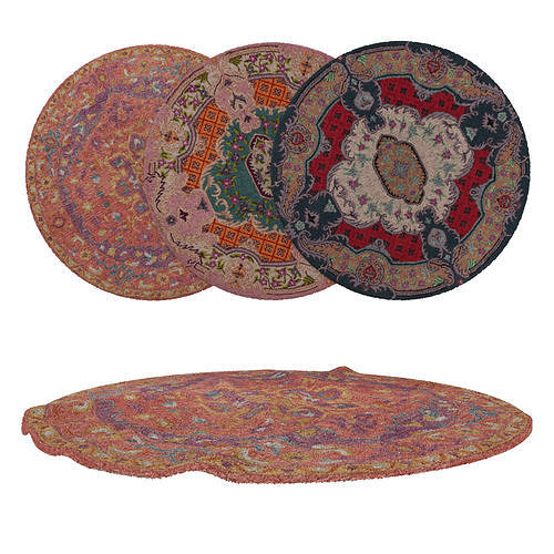 Round Rug Set 71 3D model