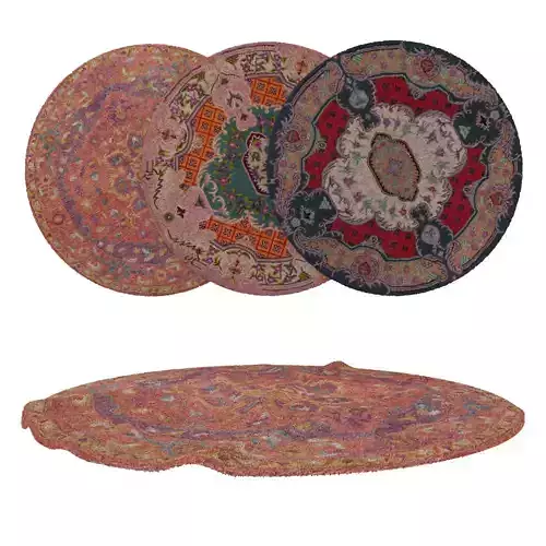 Round Rug Set 71 3D model