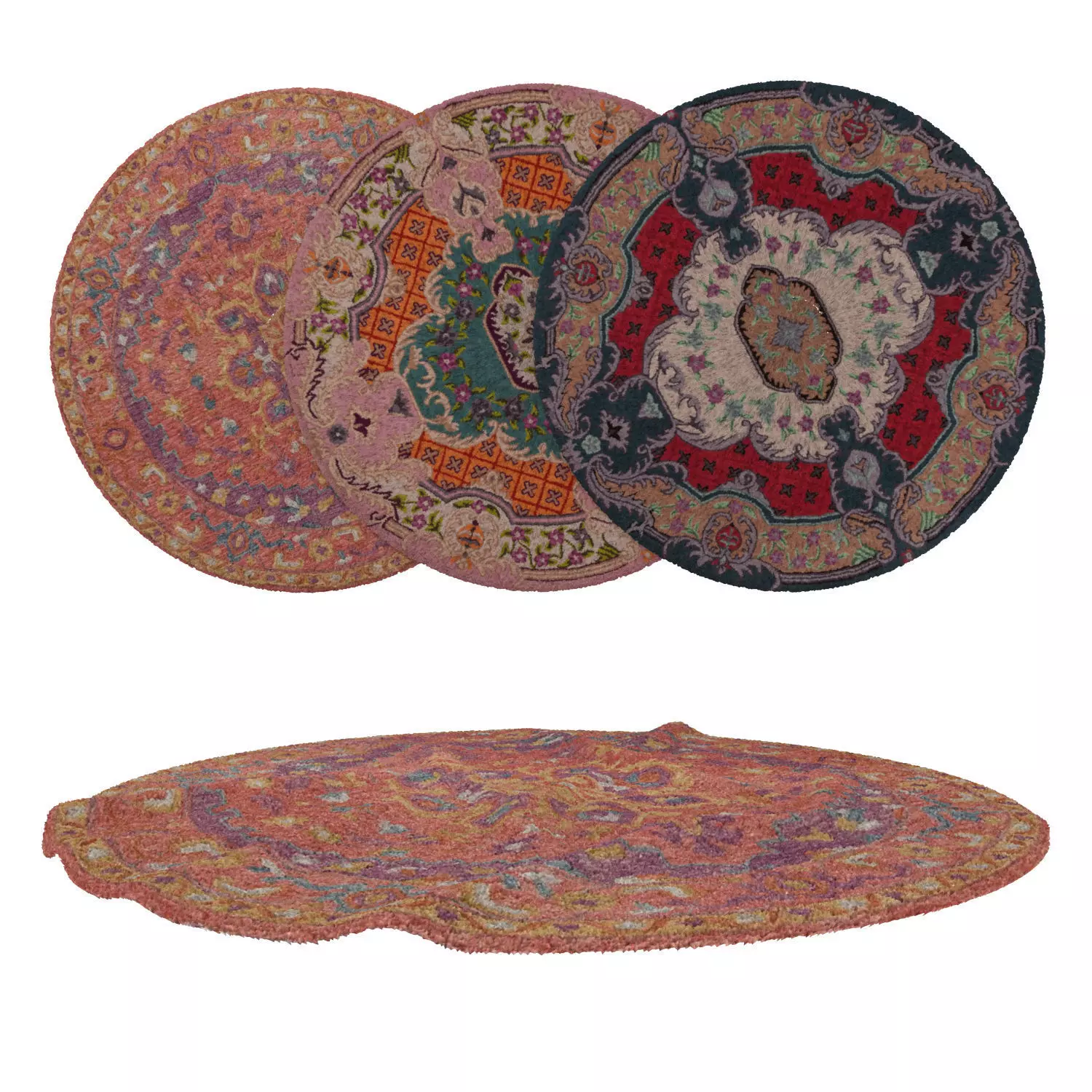 Round Rug Set 71 3D model_0