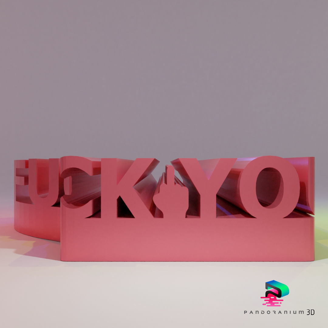 3D Word Shape - Fuck You 3D print model_2