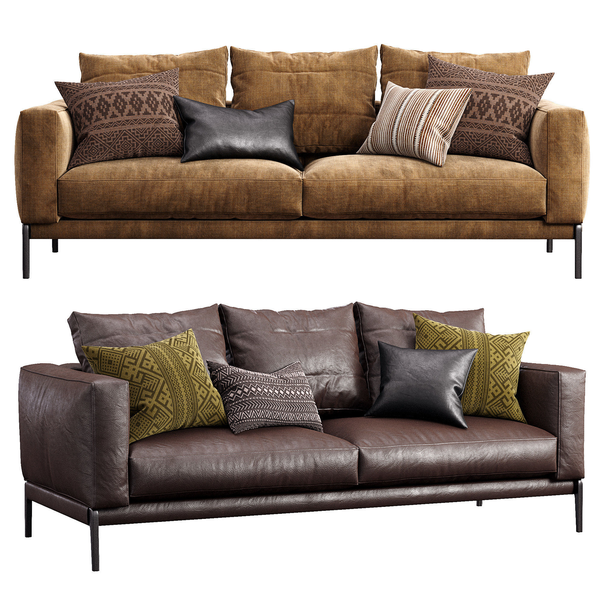 Flexform Sofa Romeo 3D model_2