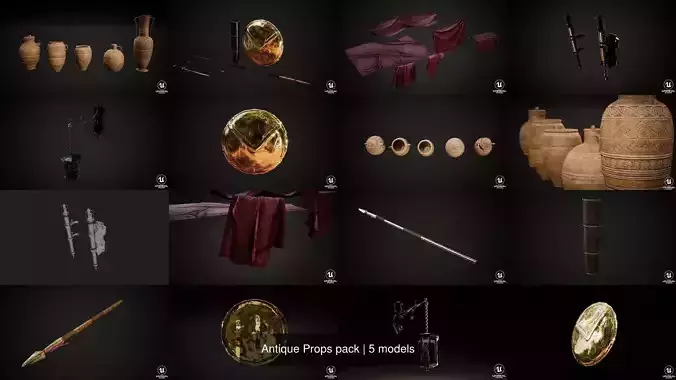Antique Props pack 3D Model Collection
