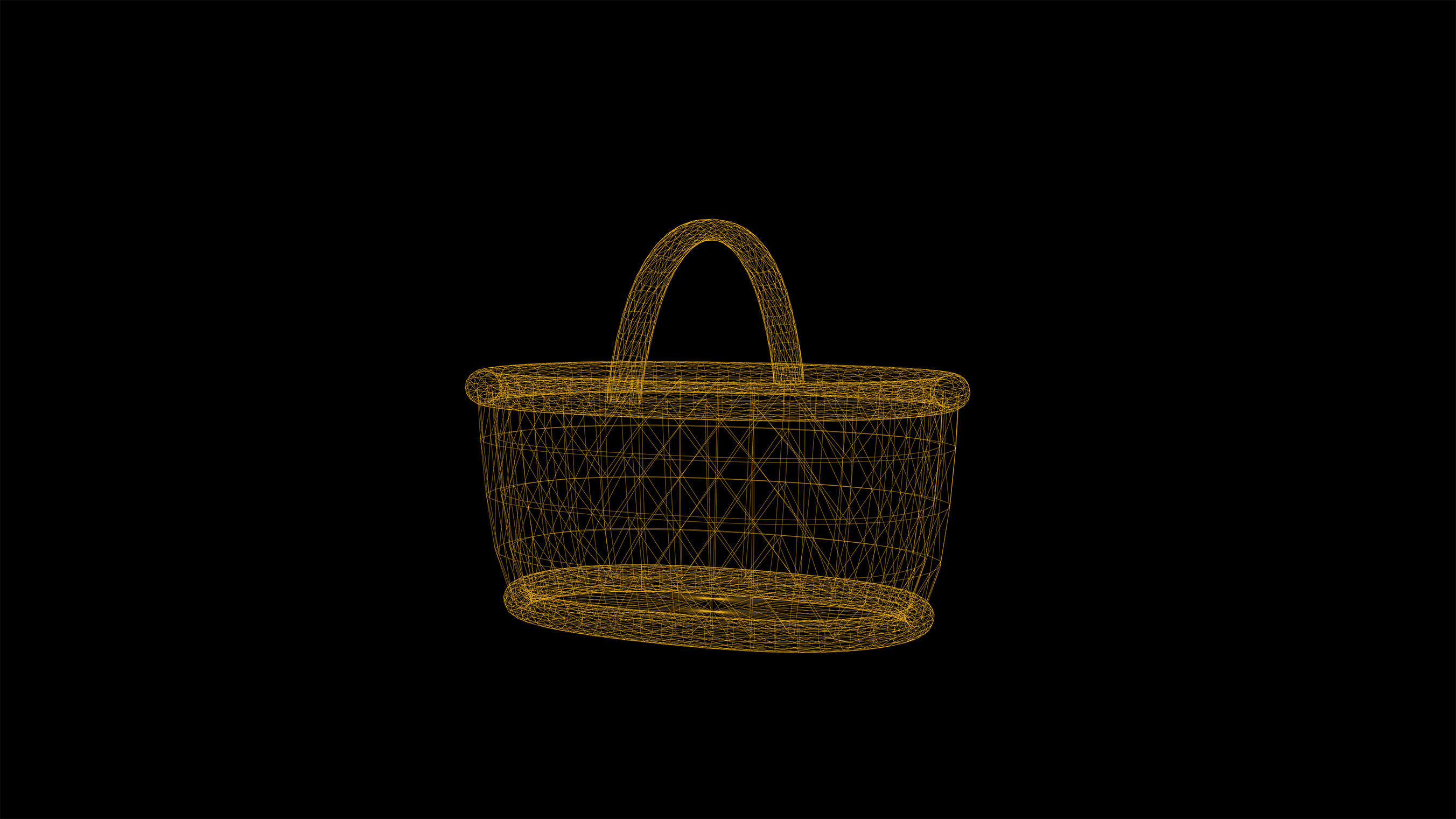 Basket Game-Ready wicker Low-poly 3D model_2