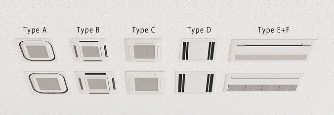 ceiling air conditioner Low-poly 3D model