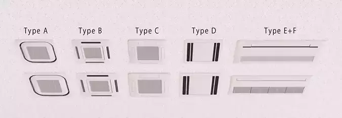 ceiling air conditioner Low-poly 3D model
