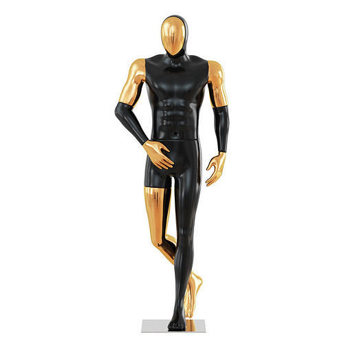 Black Male Mannequin With Gold Face 58 3D model