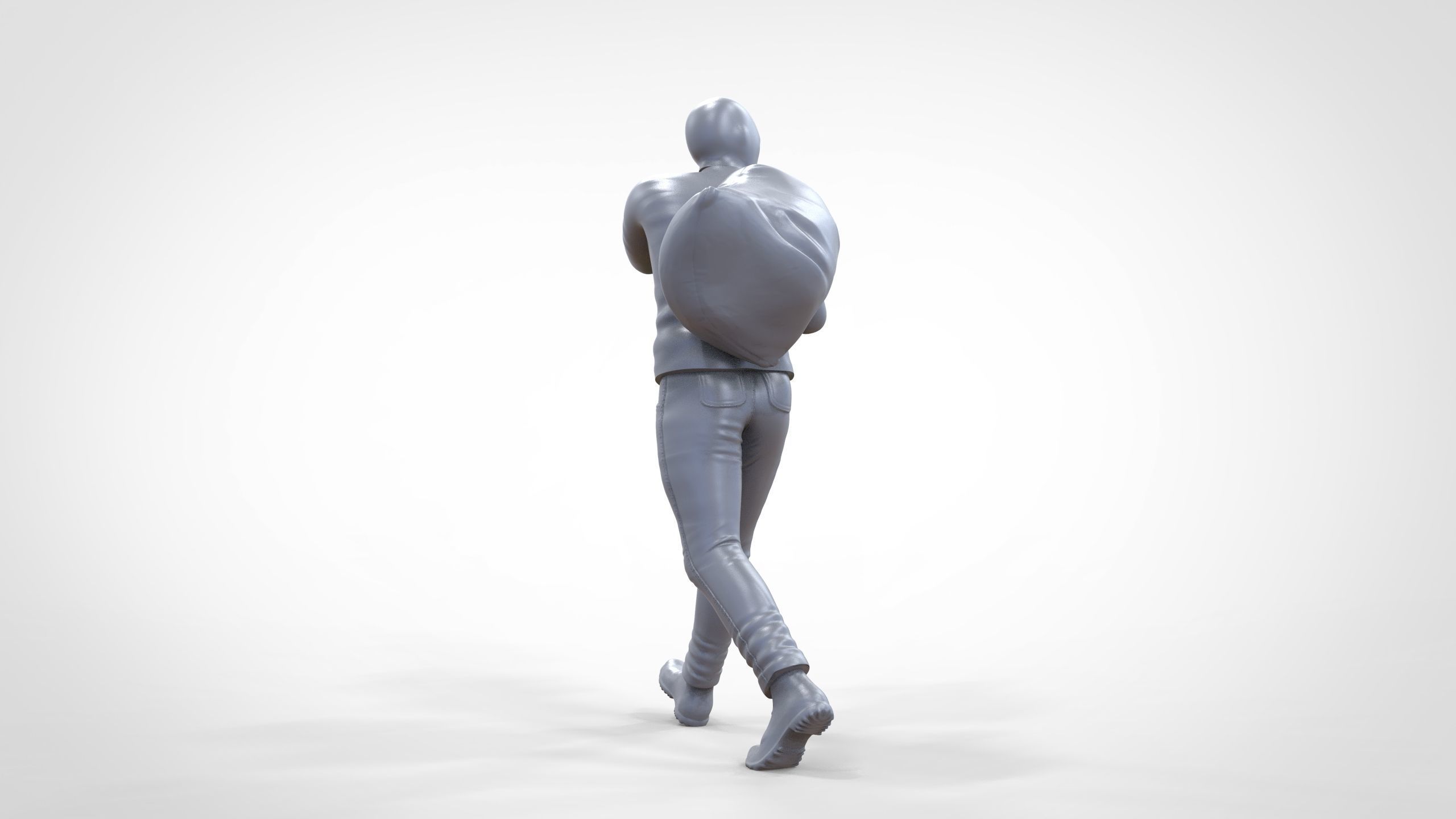 N1 Bad Guys Thief With Sack Escaping 3D print model_24