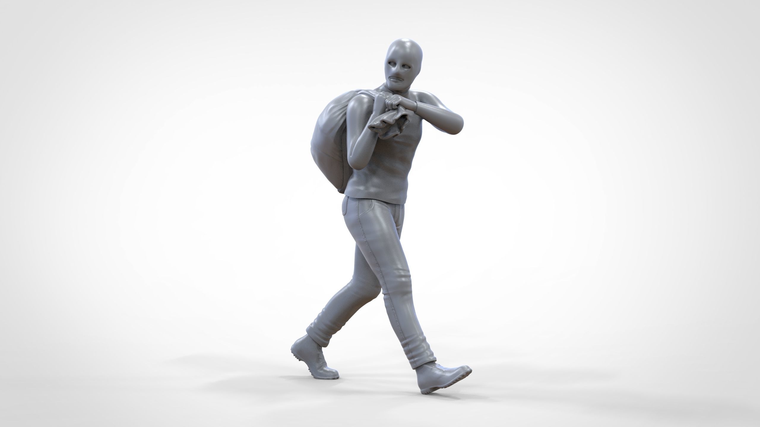 N1 Bad Guys Thief With Sack Escaping 3D print model_29