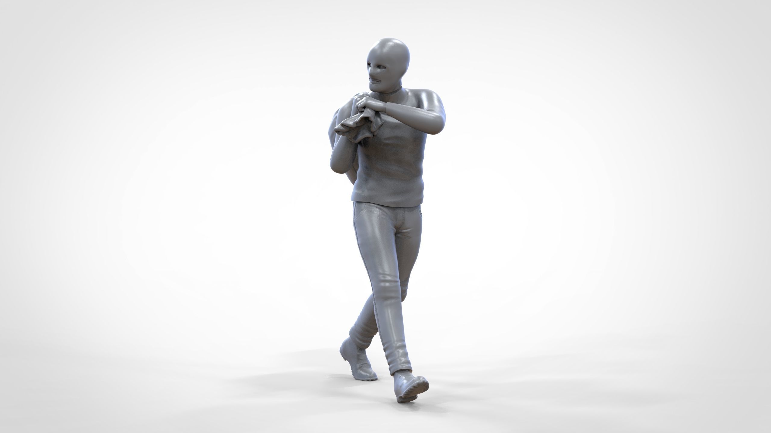 N1 Bad Guys Thief With Sack Escaping 3D print model_28