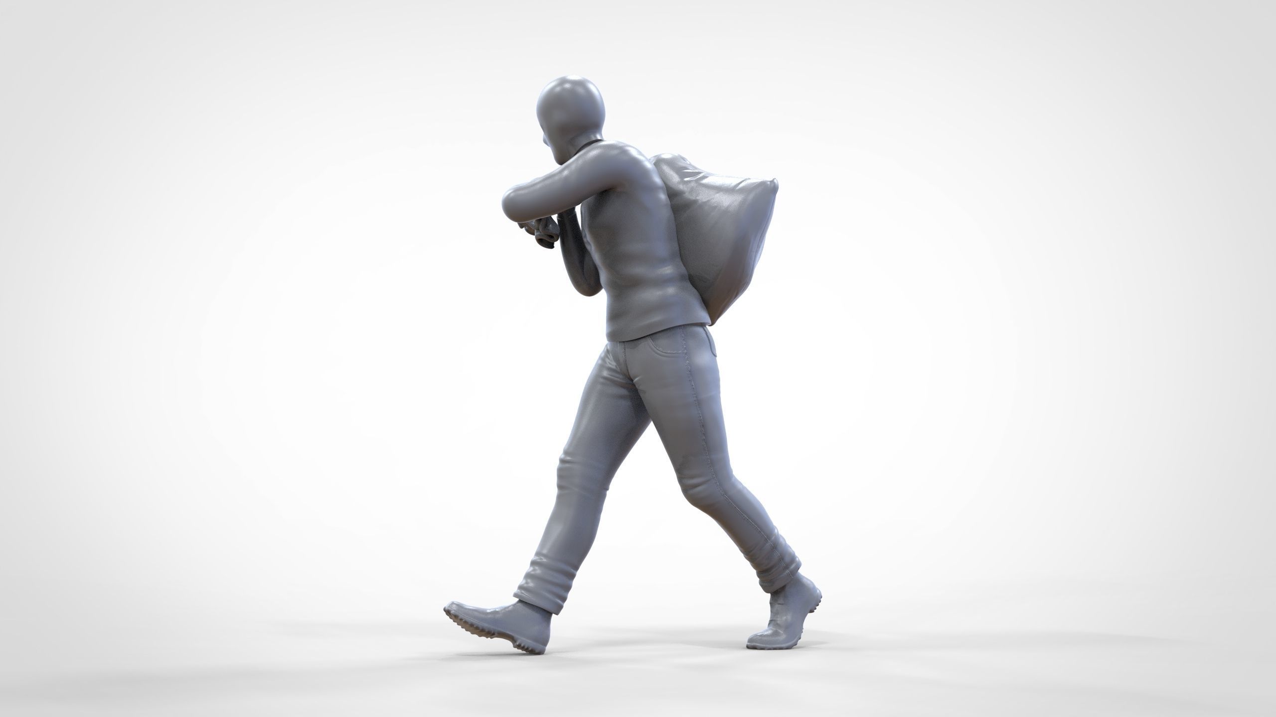 N1 Bad Guys Thief With Sack Escaping 3D print model_25