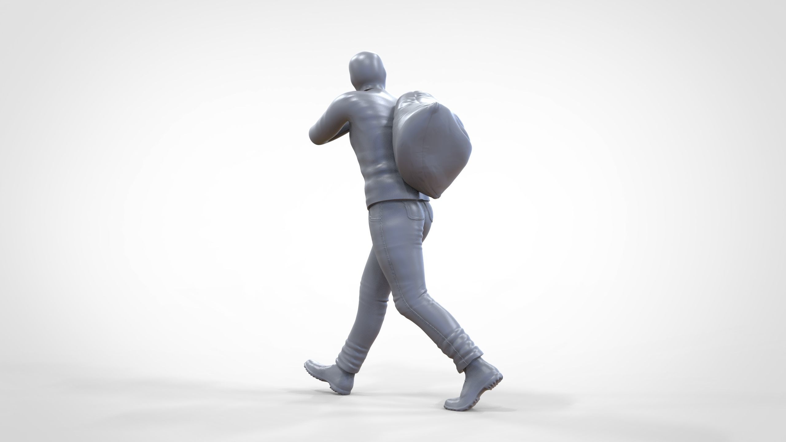 N1 Bad Guys Thief With Sack Escaping 3D print model_26