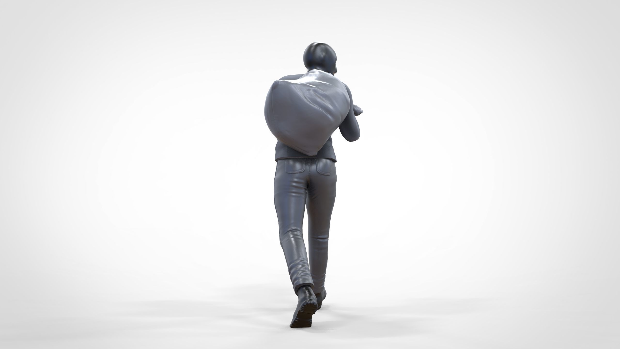 N1 Bad Guys Thief With Sack Escaping 3D print model_5