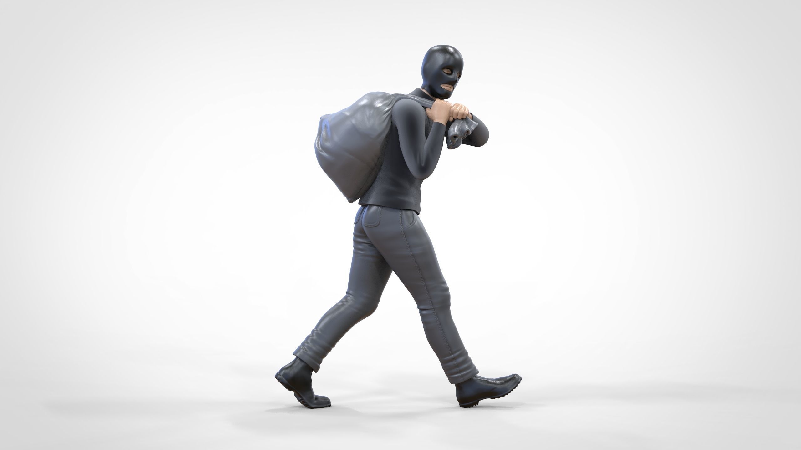 N1 Bad Guys Thief With Sack Escaping 3D print model_20