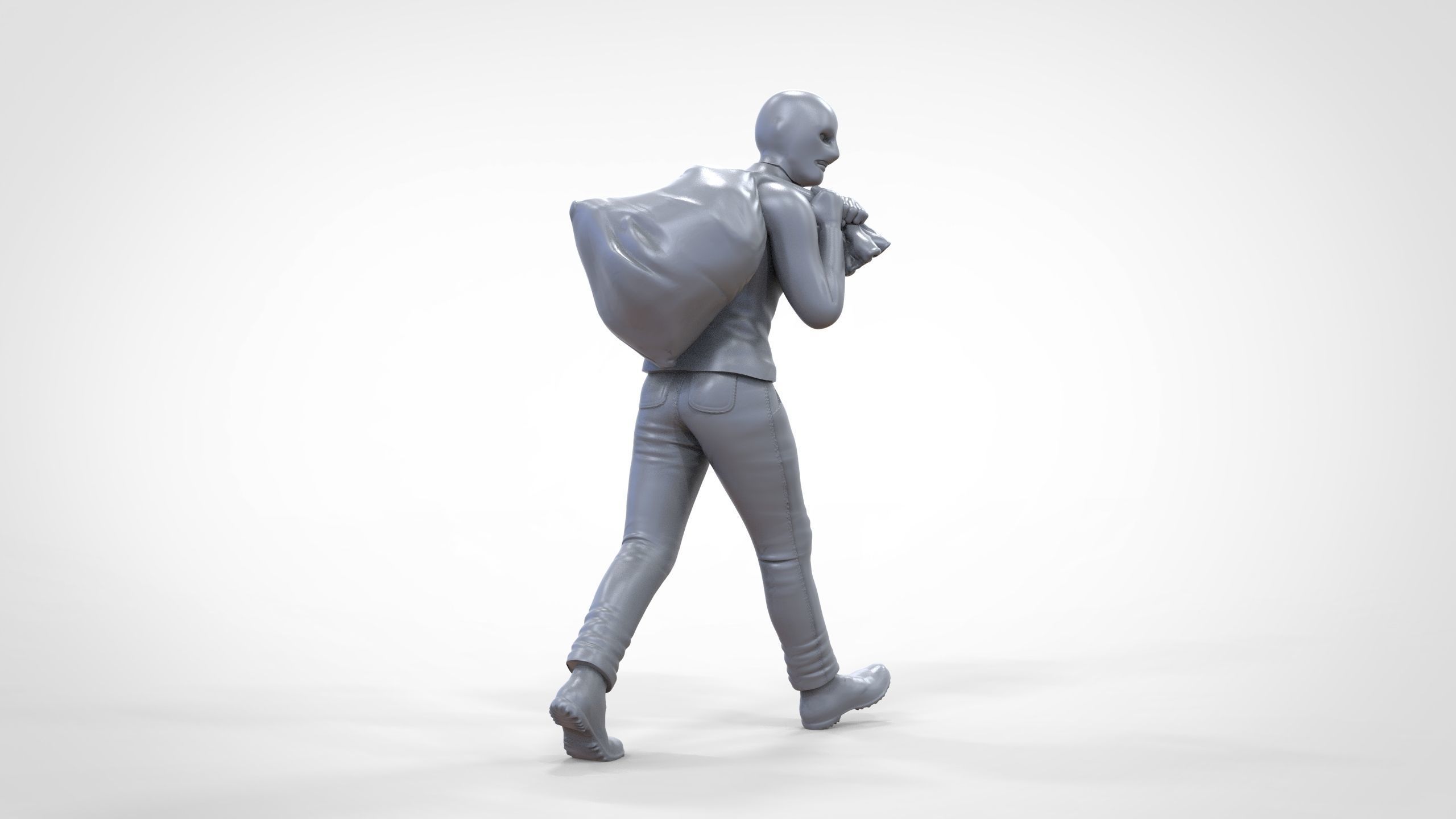 N1 Bad Guys Thief With Sack Escaping 3D print model_23