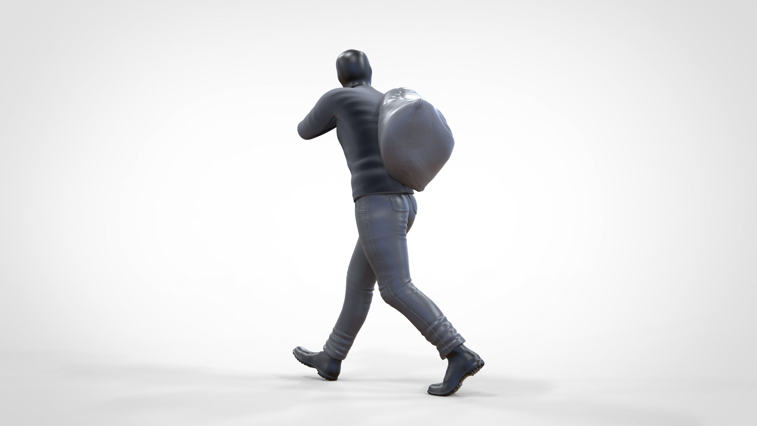 N1 Bad Guys Thief With Sack Escaping 3D print model_8
