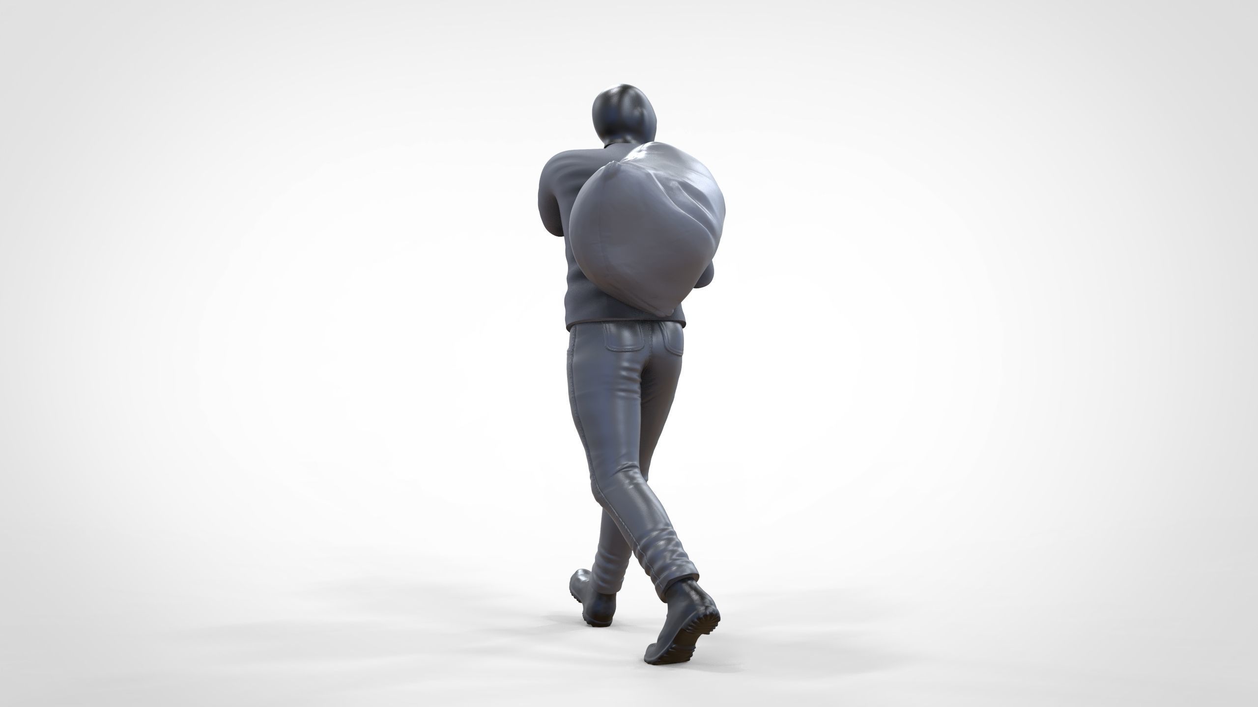 N1 Bad Guys Thief With Sack Escaping 3D print model_6