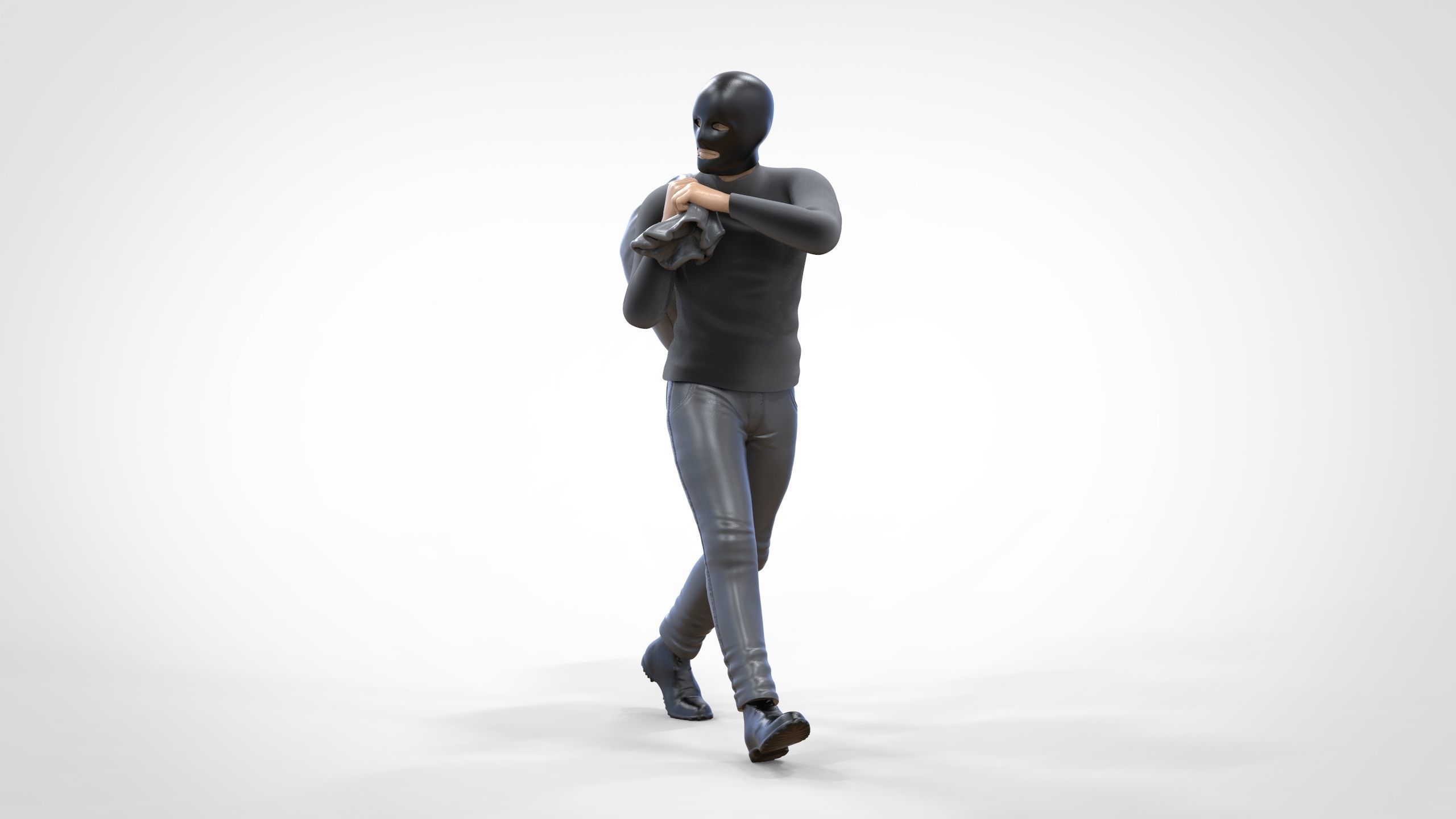 N1 Bad Guys Thief With Sack Escaping 3D print model_16
