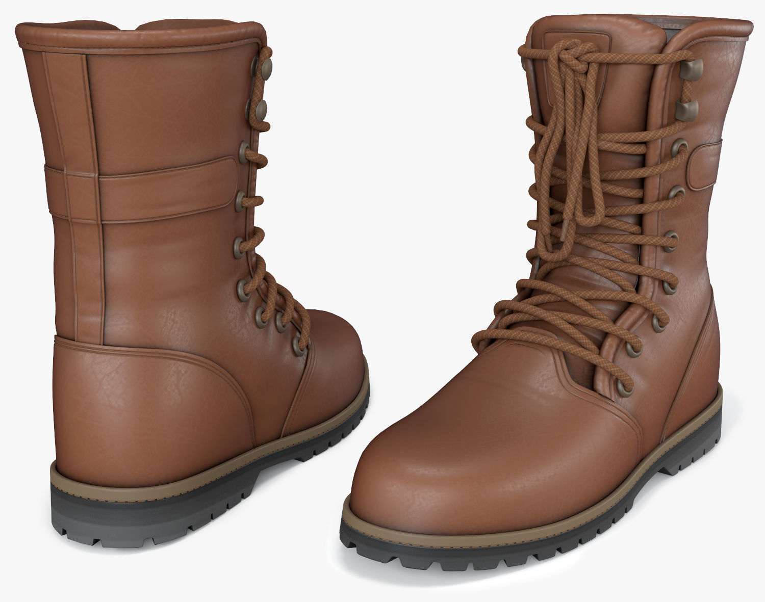 Leather boots 3D model_4