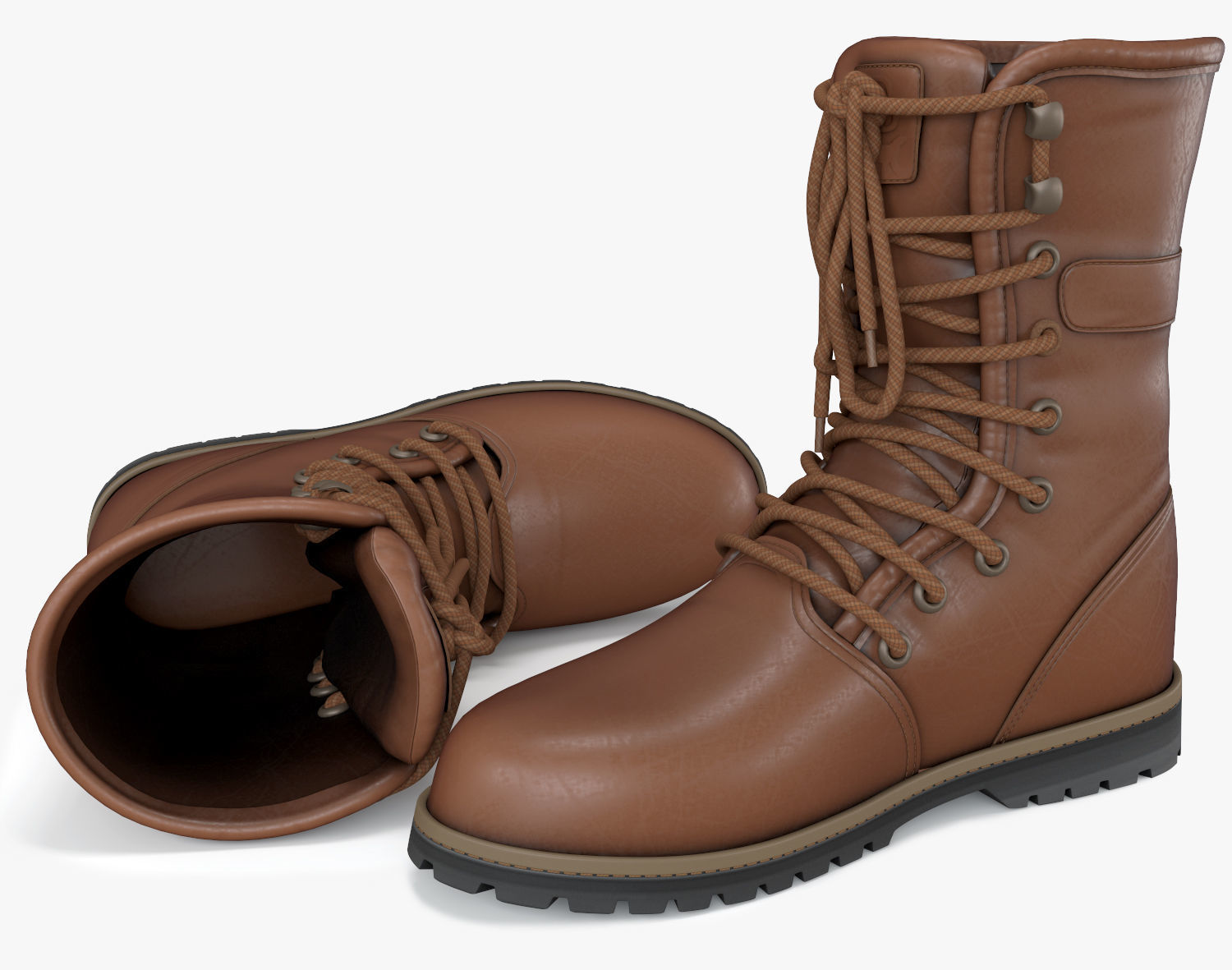 Leather boots 3D model_6