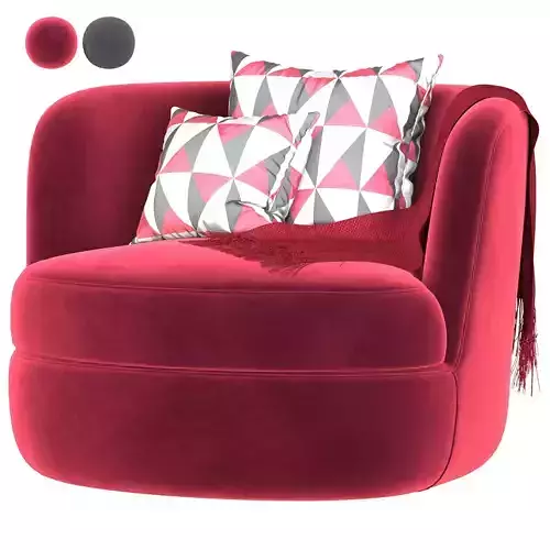 Armchair swivel chair velvet