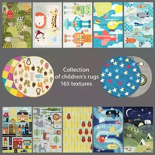 Collection of childrens rugs 165 textures 
