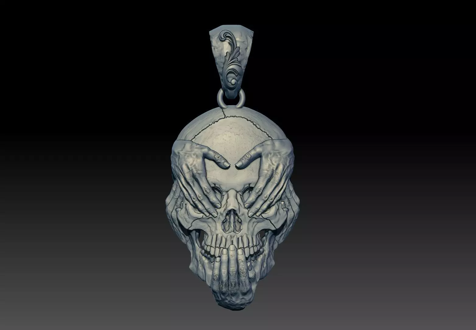 SKULL see no evil pendant 3D print model