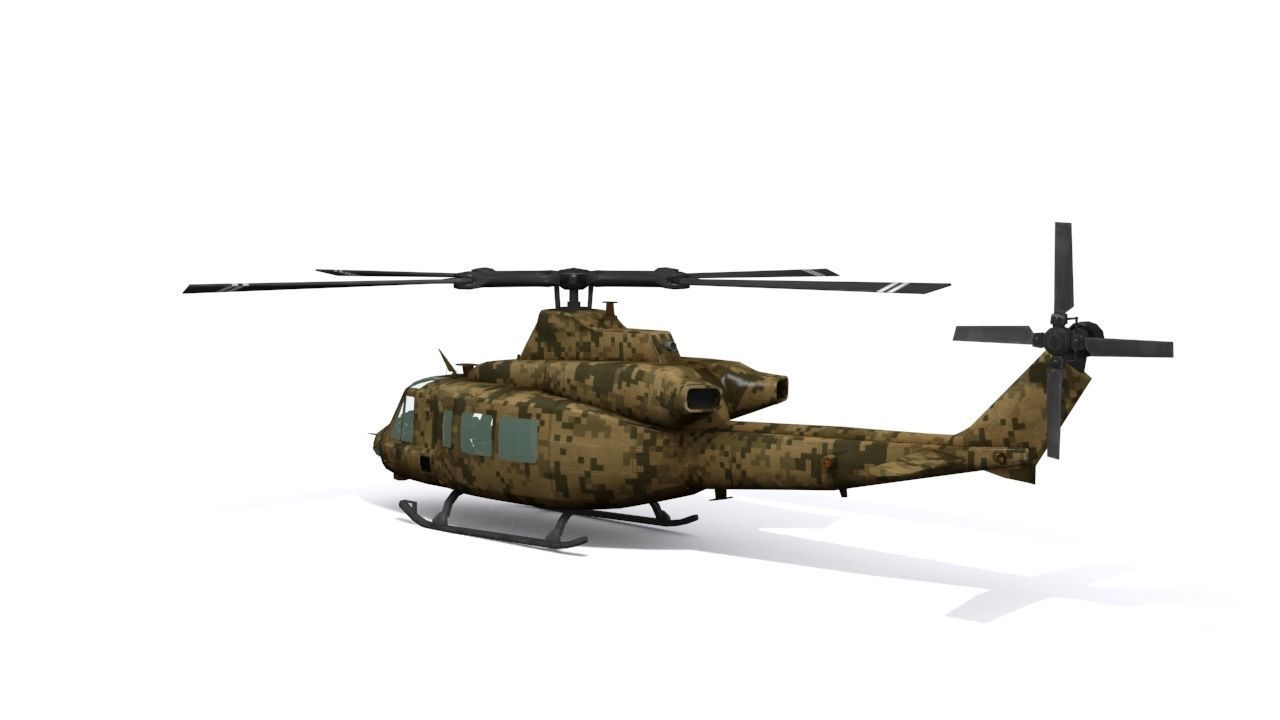 UH 2 Venom Low-poly 3D model_3