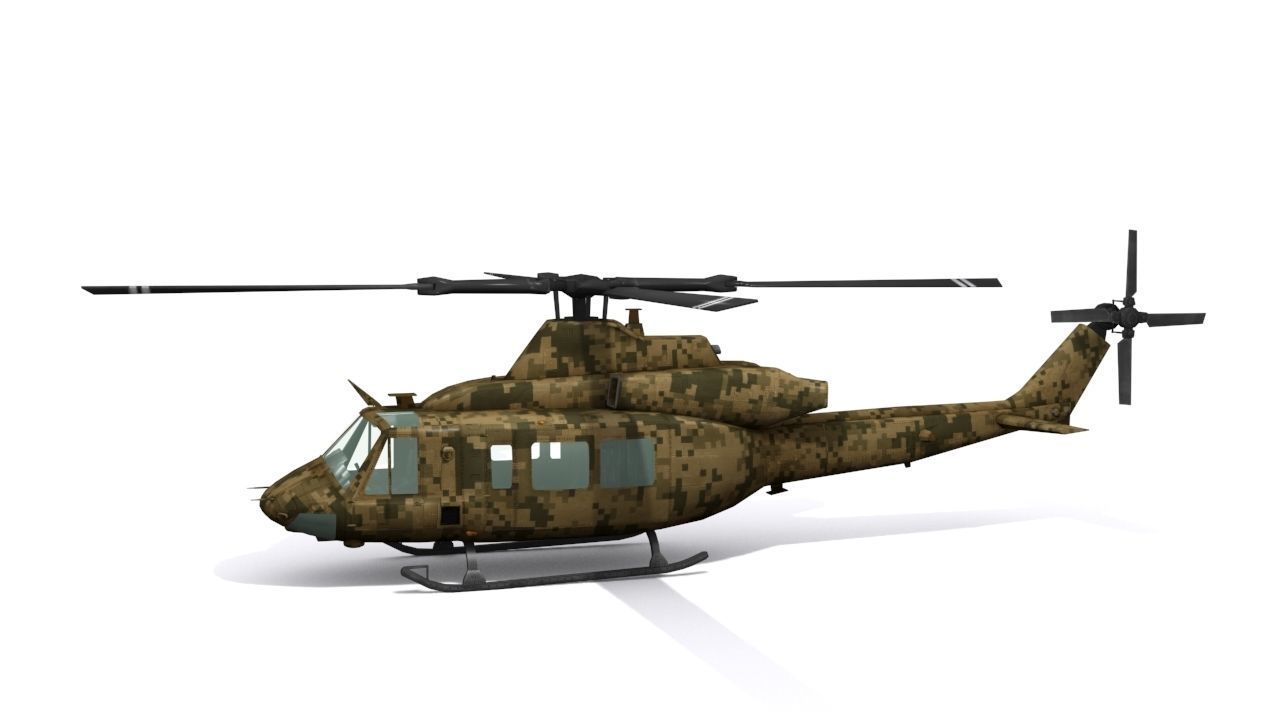 UH 2 Venom Low-poly 3D model_2