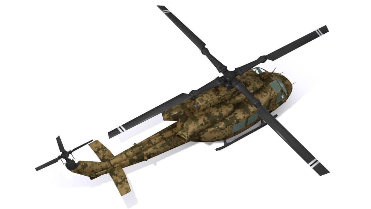 UH 2 Venom Low-poly 3D model_5