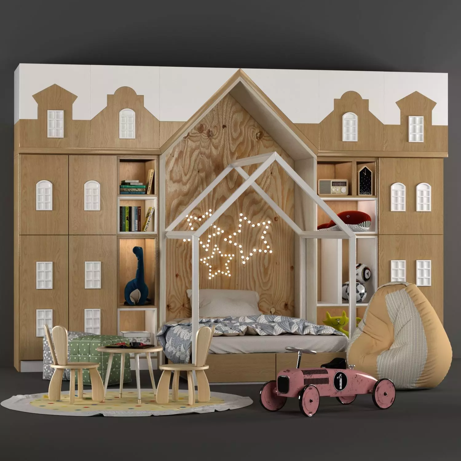 full-furniture-set-children 3D model