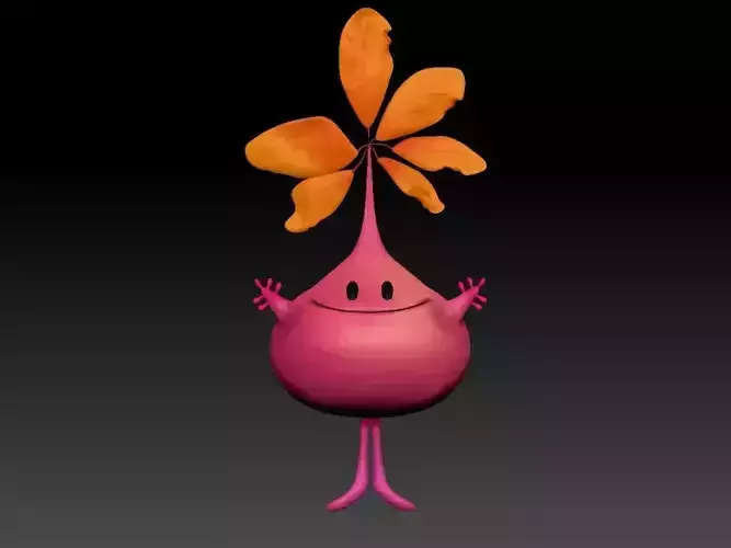 Raddish cartoon character 3D model