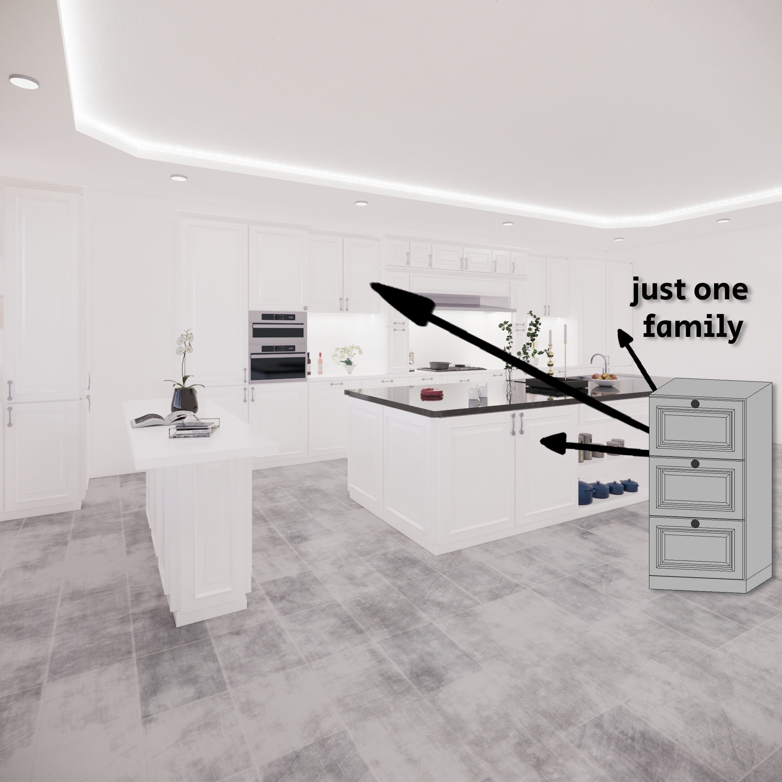 KITCHEN CABINETS - revit family - million possibilities Low-poly 3D model_5