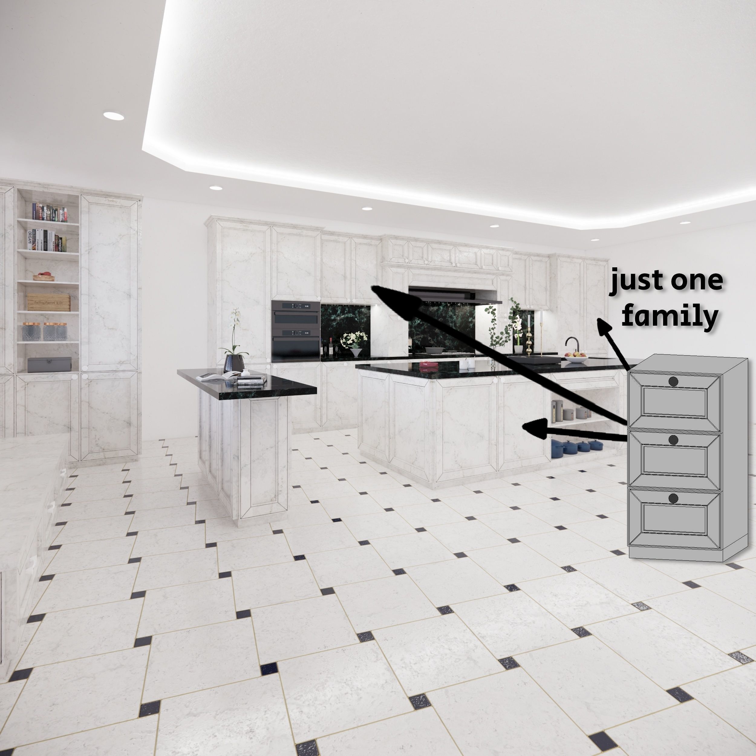 KITCHEN CABINETS - revit family - million possibilities Low-poly 3D model_4