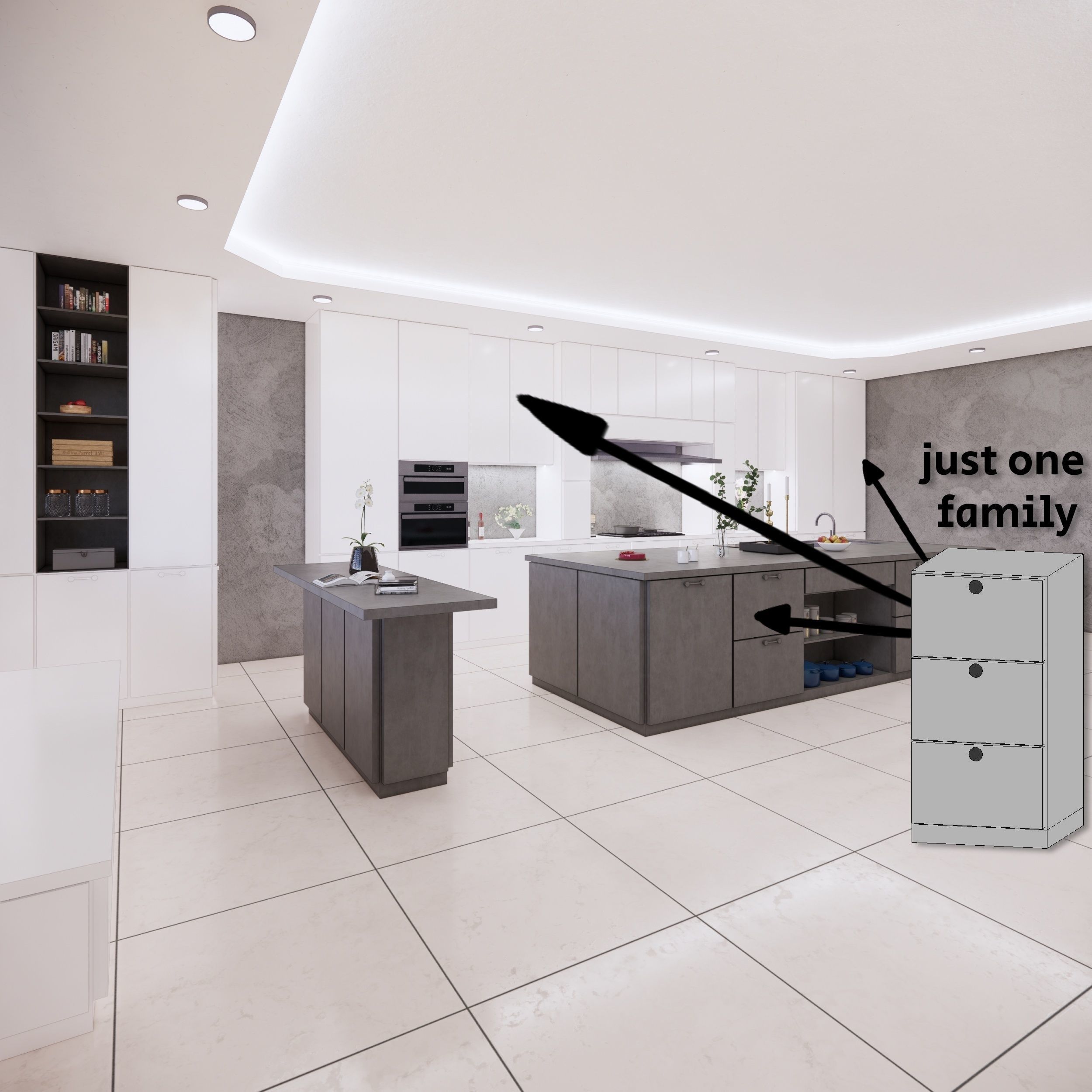 KITCHEN CABINETS - revit family - million possibilities Low-poly 3D model_6