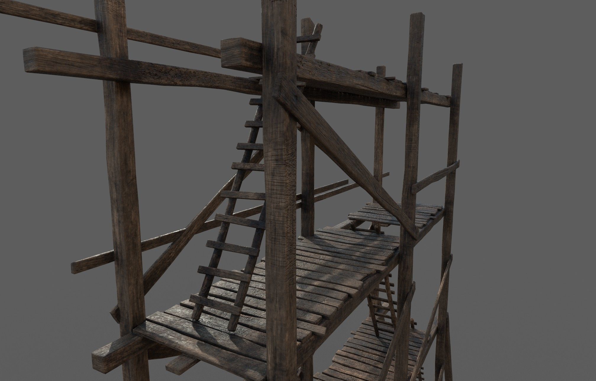 Wooden Gothic Scaffold 3D model_3
