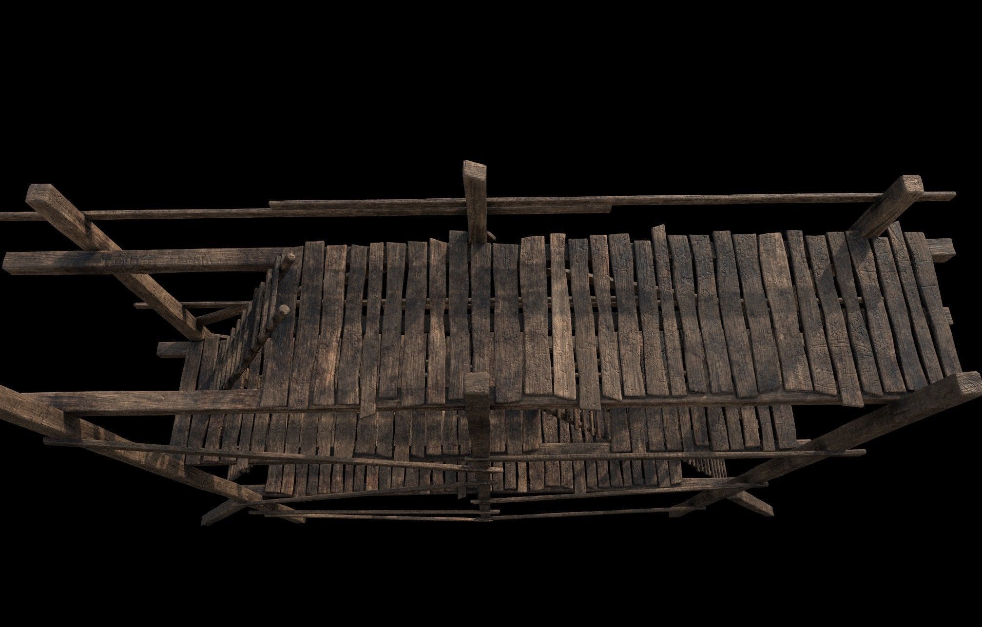 Wooden Gothic Scaffold 3D model_2