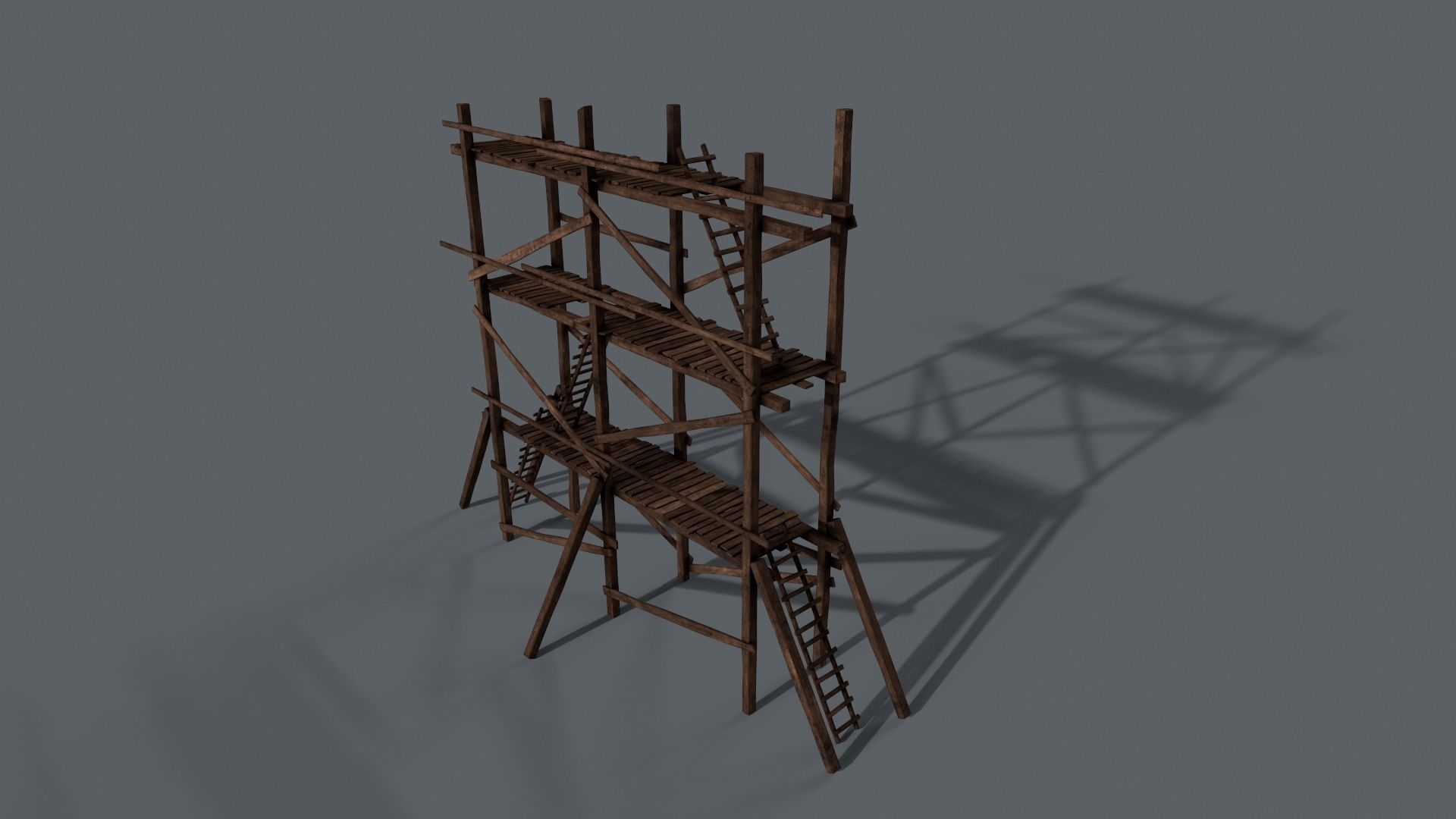 Wooden Gothic Scaffold 3D model_8