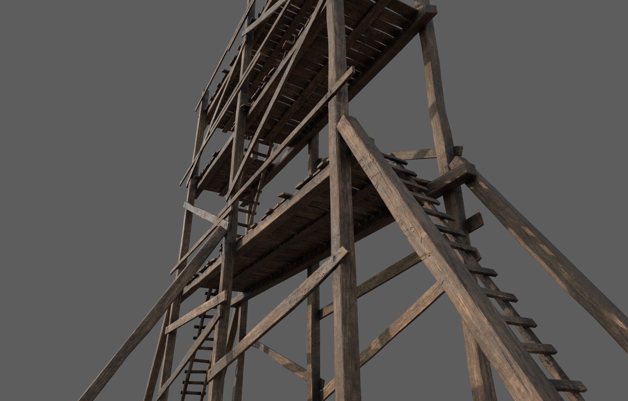 Wooden Gothic Scaffold 3D model_4