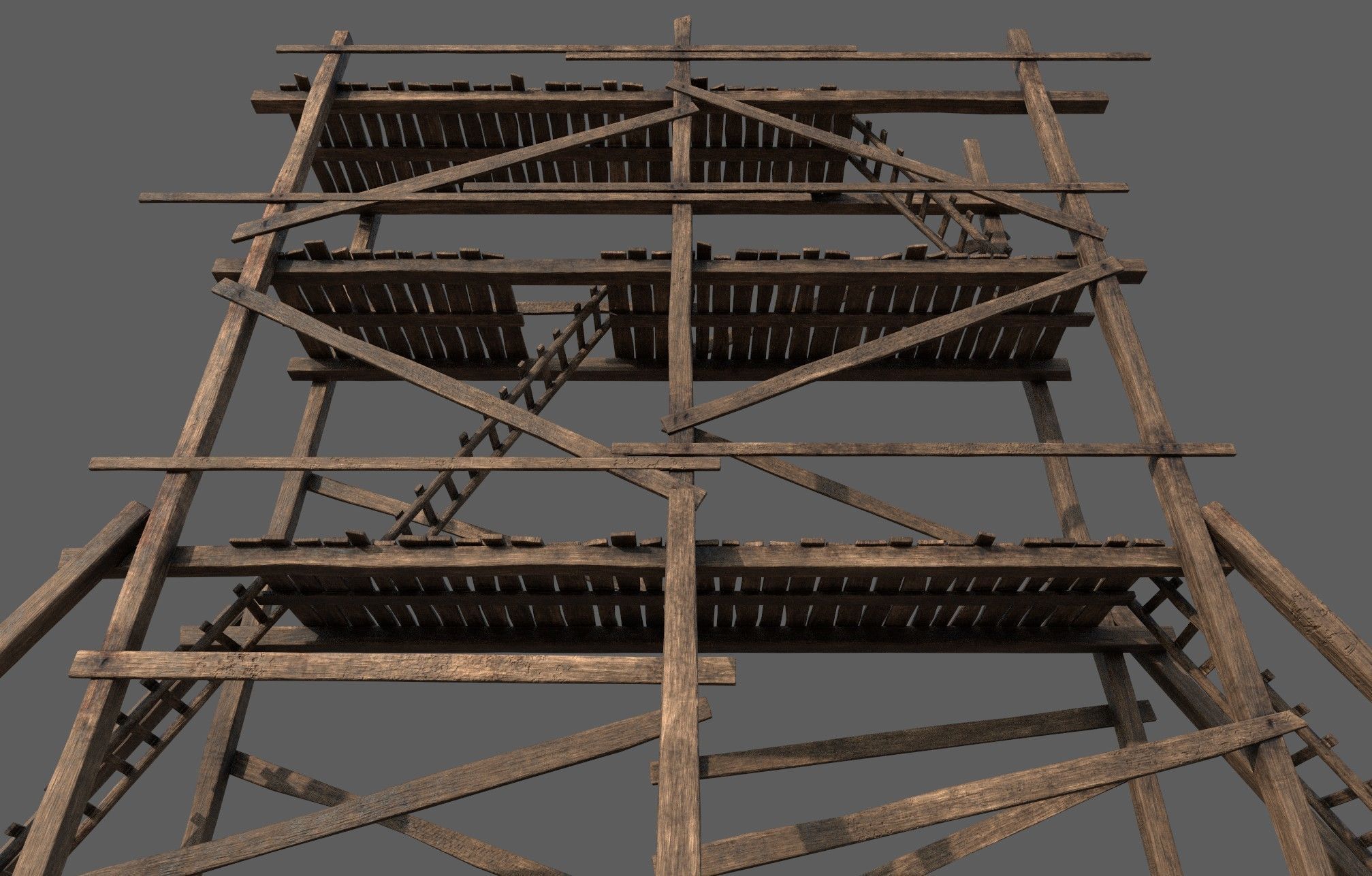 Wooden Gothic Scaffold 3D model_5
