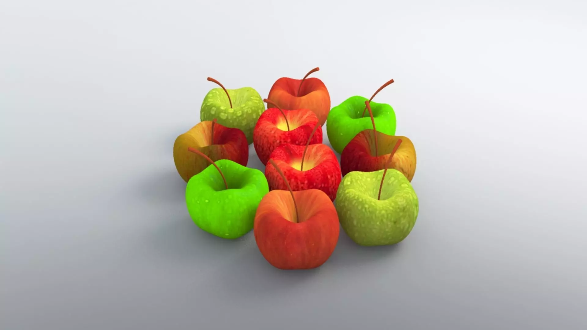 Apple Model with FFD - 3x3x3 modifier 3D model