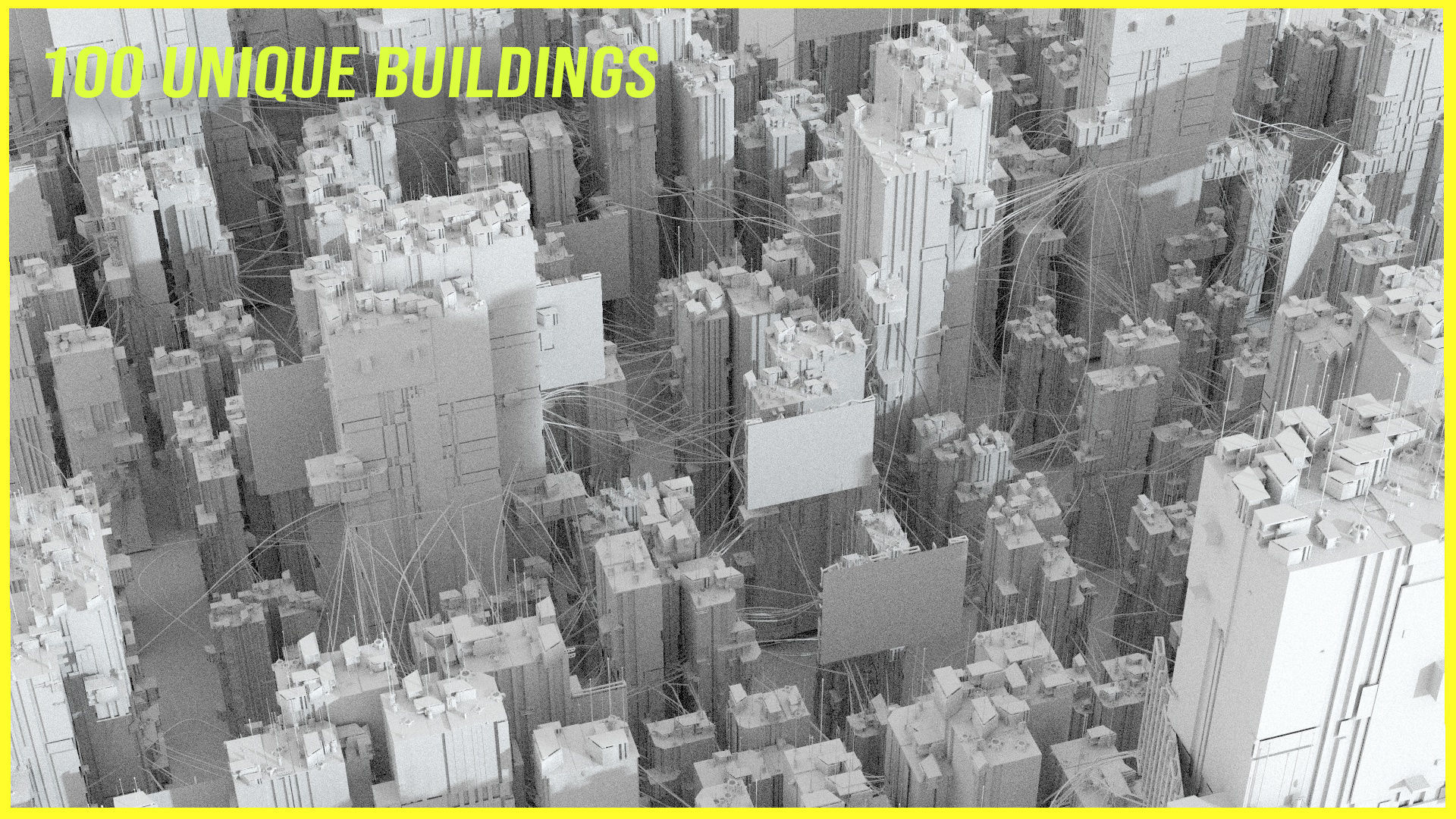 100 Unique Cyberpunk Sci fi City Buildings 3D model_2